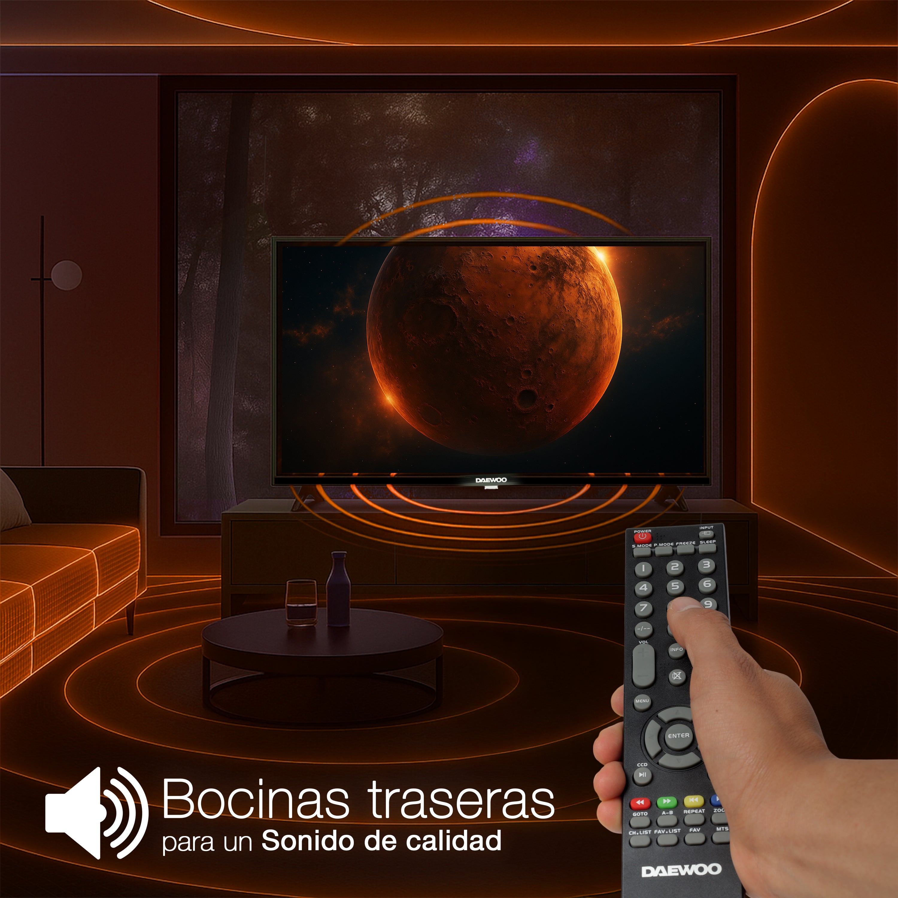 Daewoo TV 32 pulgadas HD LED Linux OS Dolby Audio WiFi 3 HDMI 2 USB AV Modelo DAW32H
