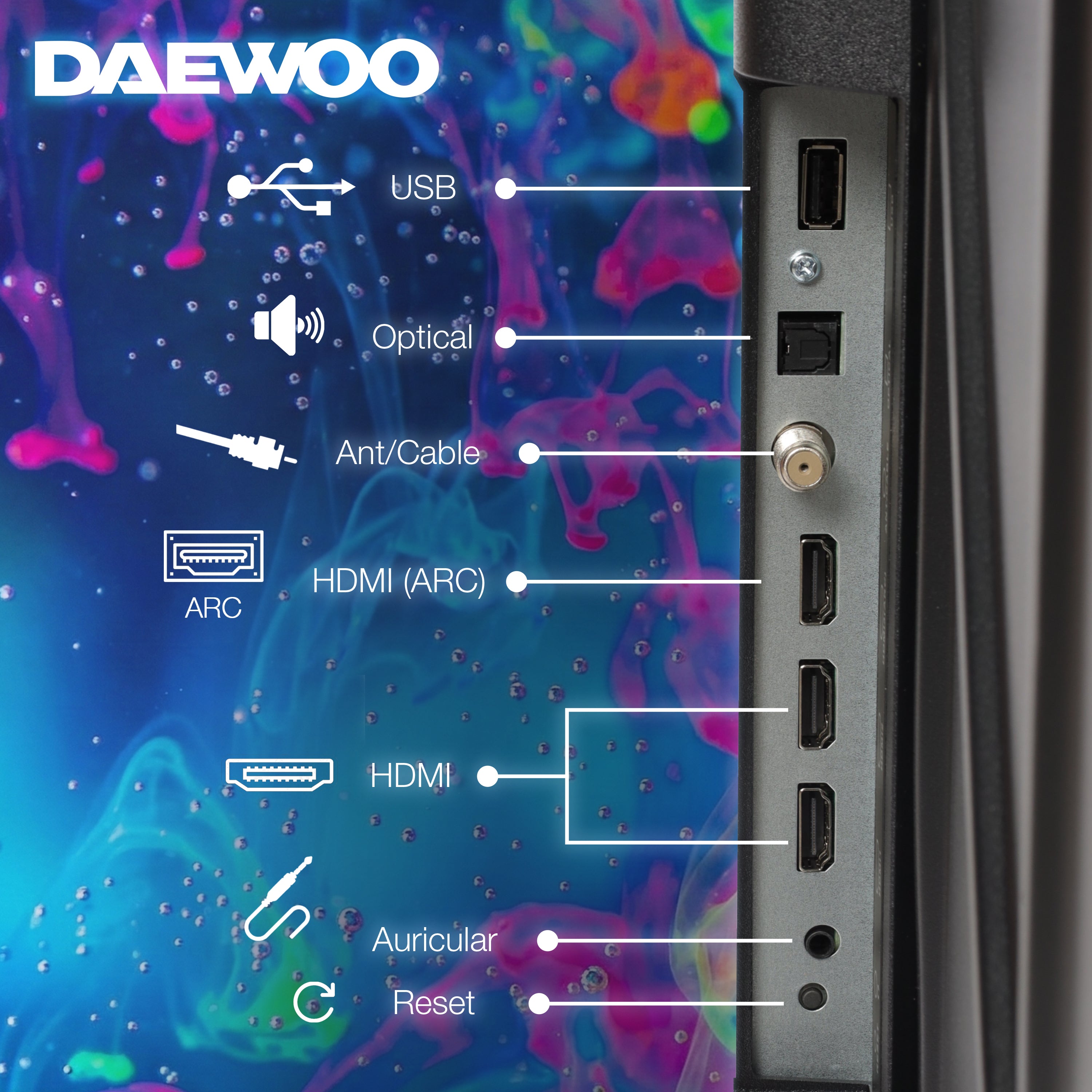 Daewoo Smart TV 40 pulgadas Full HD QLED Frameless Roku TV WiFi 2 HDMI 1 USB AV Netflix YouTube Prime Video Modelo DAW40QRF