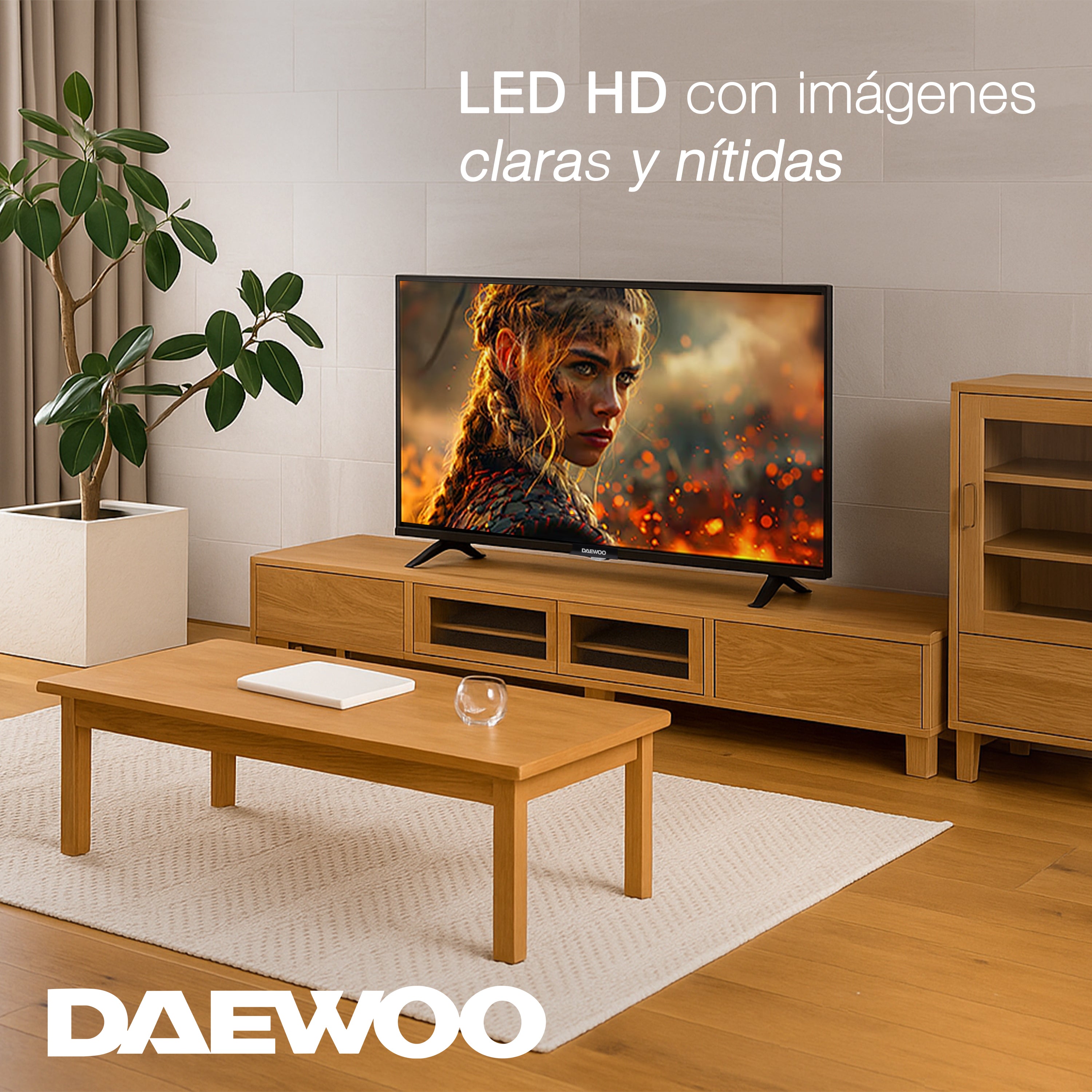 Daewoo TV 32 pulgadas HD LED Linux OS Dolby Audio WiFi 3 HDMI 2 USB AV Modelo DAW32H