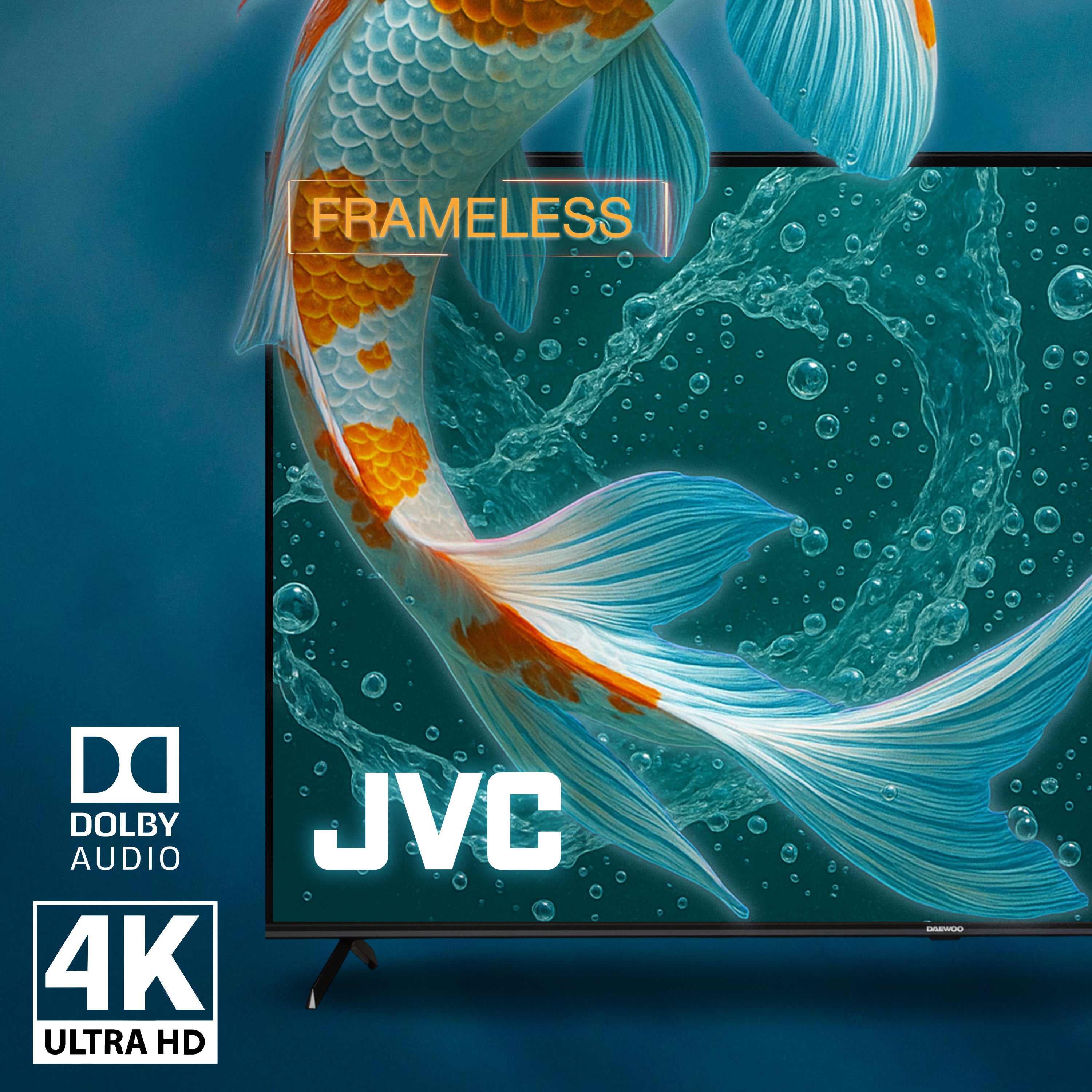 JVC Pantalla Smart TV 70 pulgadas 4K UHD LED Frameless Roku TV Dolby Audio WiFi 4 HDMI 2 USB AV Netflix YouTube Prime Video Modelo SI70URF