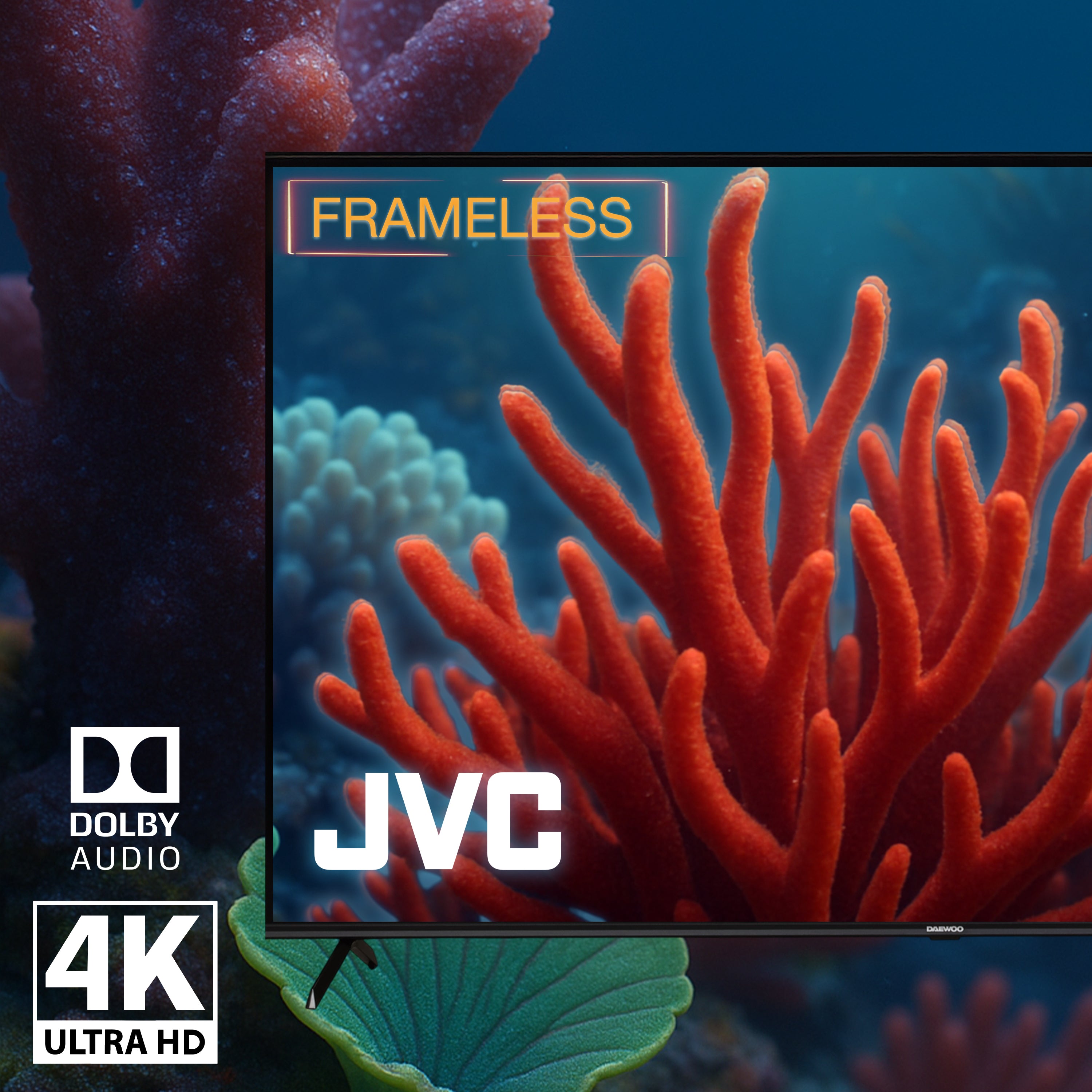 JVC Smart TV 55 pulgadas 4K UHD LED Frameless Roku TV Dolby Audio WiFi 4 HDMI 2 USB AV Netflix YouTube Prime Video Modelo SI55URF