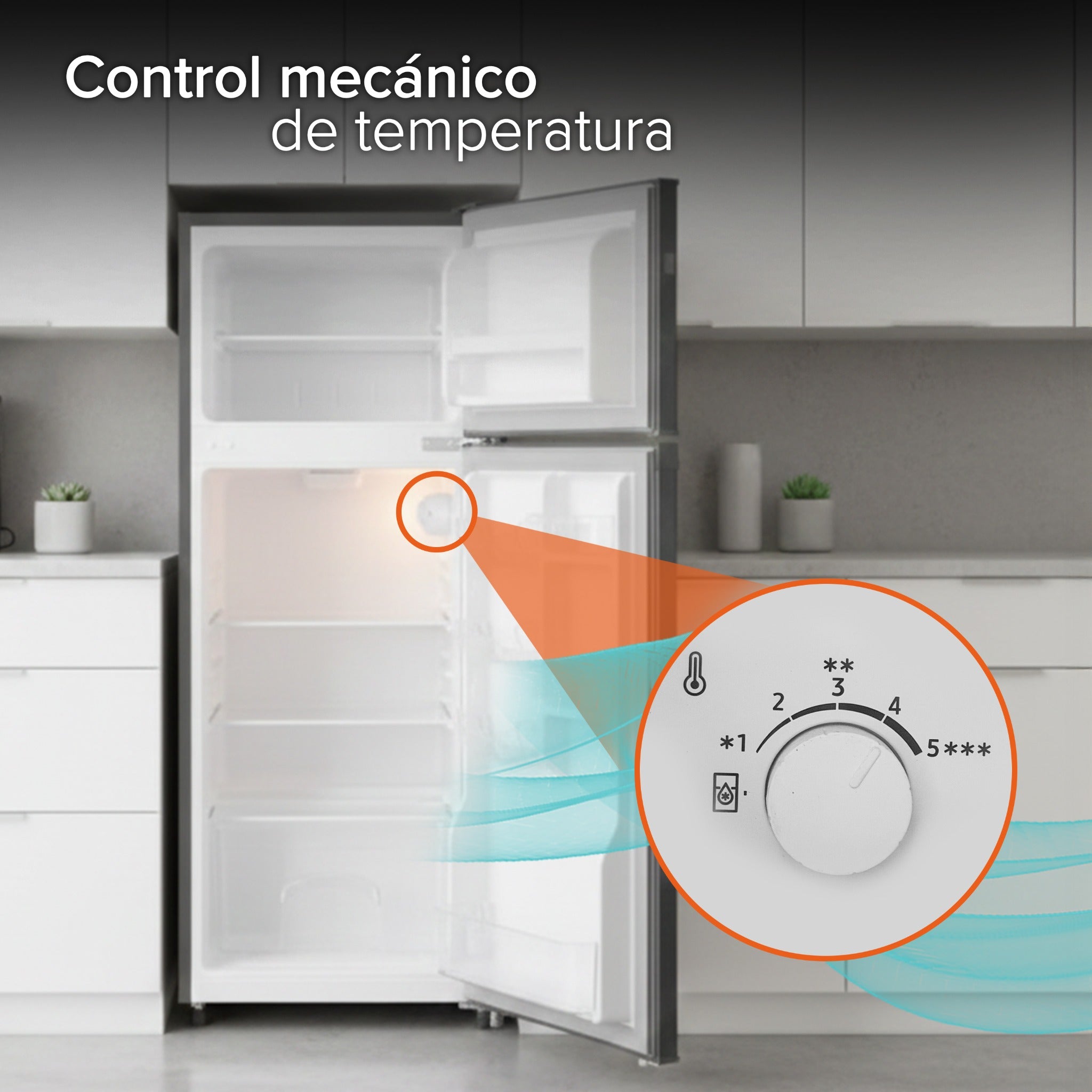 White Westinghouse Refrigerador Frigobar 4.4 pies 125L Modelo WWCR44125LHS Top Mount control mecánico de temperatura puerta reversible y luz interior condensador interno pata ajustable