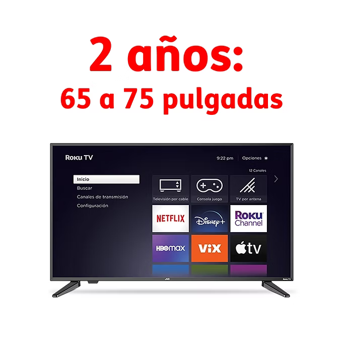 Garantía 2 años - 65 a 75 pulgadas