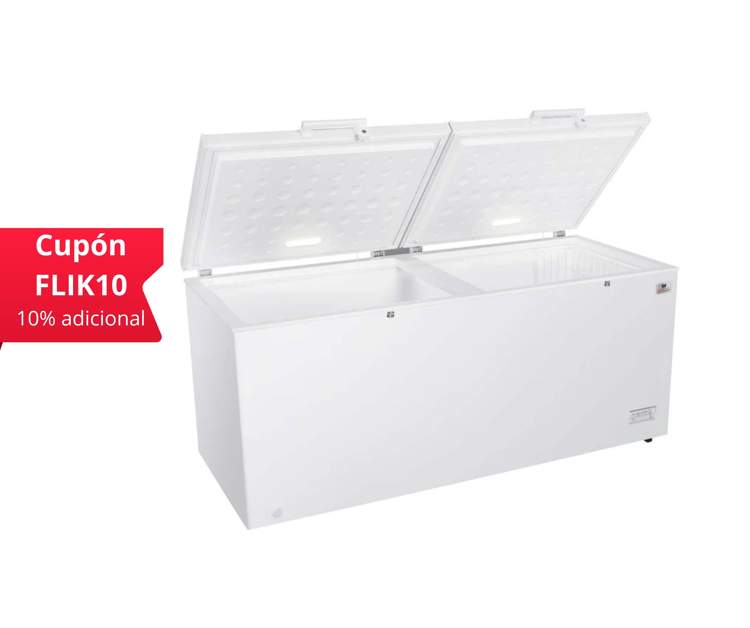 White-Westinghouse Congelador Horizontal 25 Pies 708 Litros Control Dual de Temperatura Luz Interior Cerradura con Llave Alta Capacidad Modelo WWCCF25708LHWDD