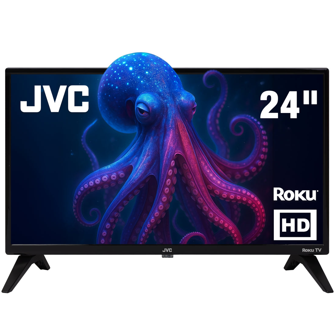 JVC Pantalla Smart TV 24 pulgadas HD LED Roku TV Dolby Audio WiFi HDMI USB Netflix YouTube Prime Video Modelo SI24R