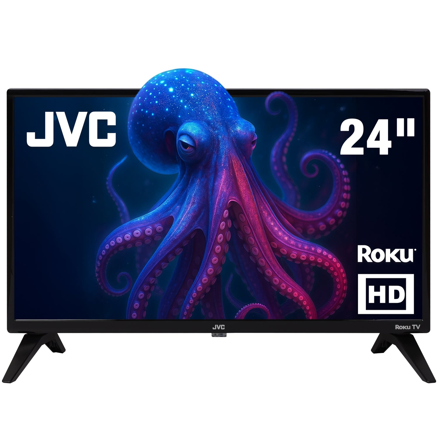 JVC Pantalla Smart TV 24 pulgadas HD LED Roku TV Dolby Audio WiFi HDMI USB Netflix YouTube Prime Video Modelo SI24R