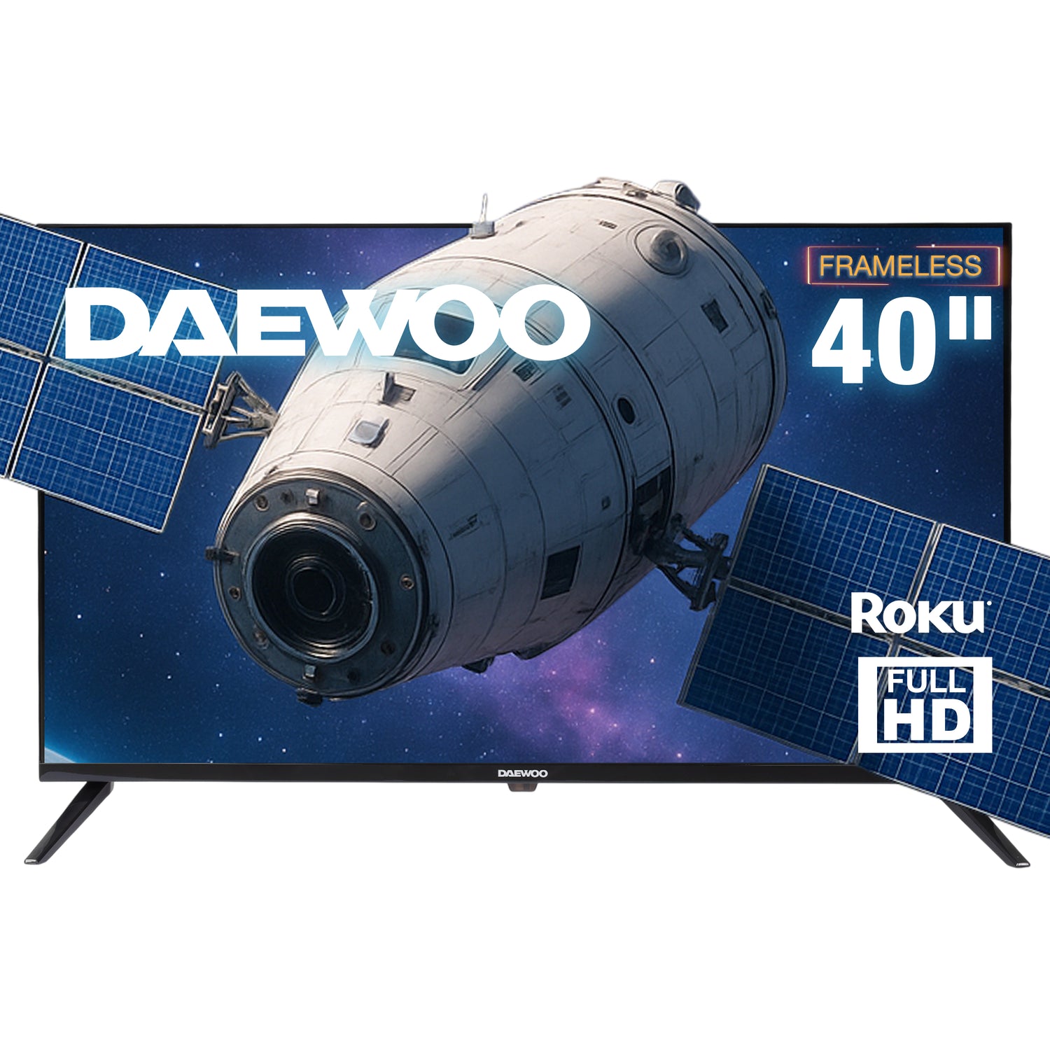 Daewoo Pantalla Televisión Smart TV 40 Pulgadas LED Full HD Roku Frameless Dolby Audio 3 HDMI 1 USB 1 AV DAW40FR