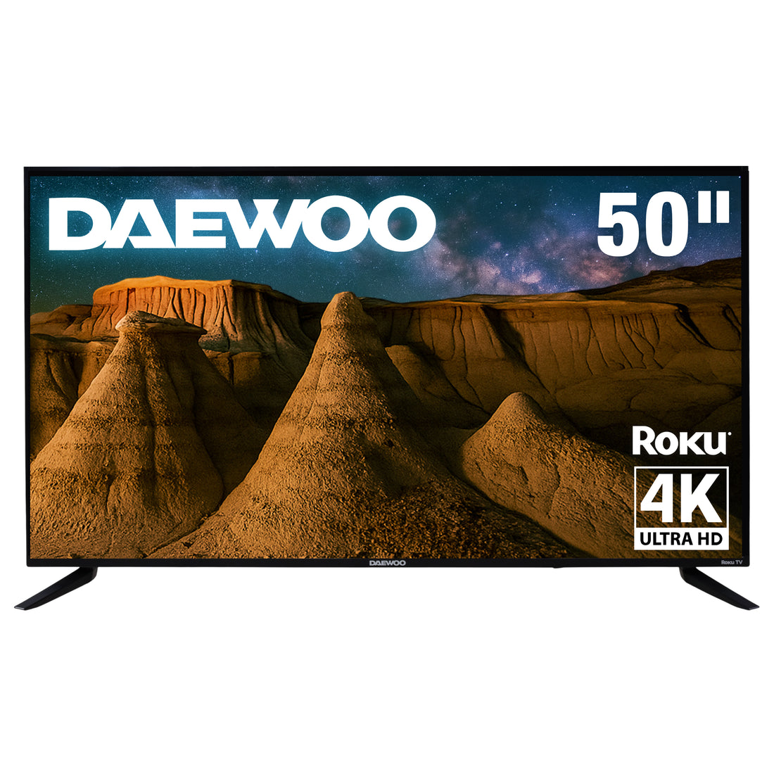 Daewoo Pantalla Smart TV 50 pulgadas 4K UHD LED Roku TV Dolby Audio WiFi 4 HDMI 2 USB AV Netflix YouTube Prime Video Modelo DAW50UR