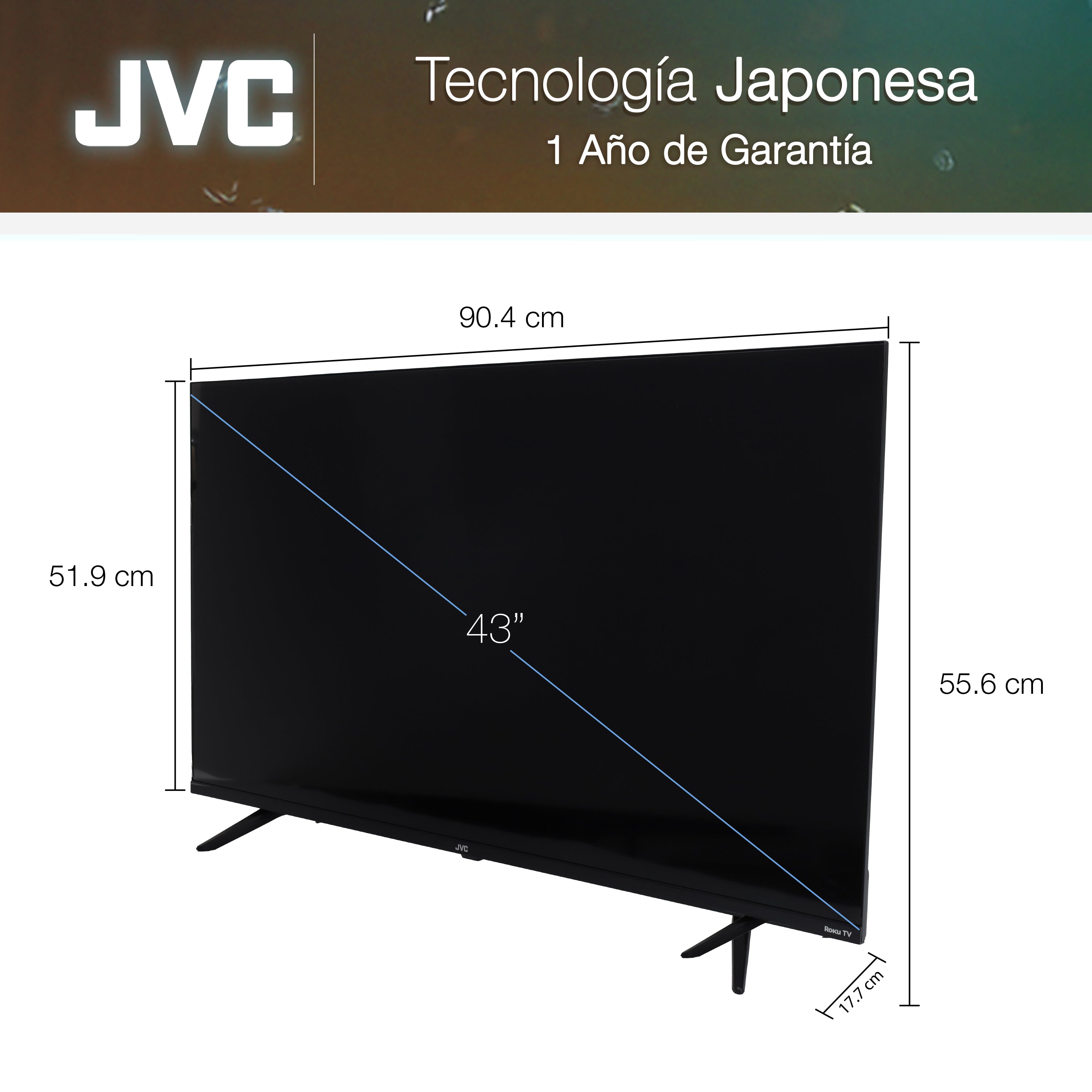 JVC Smart TV 40 pulgadas Full HD LED Roku TV WiFi 3 HDMI 1 USB AV Netflix YouTube Prime Video Modelo SI40FR (Copia)