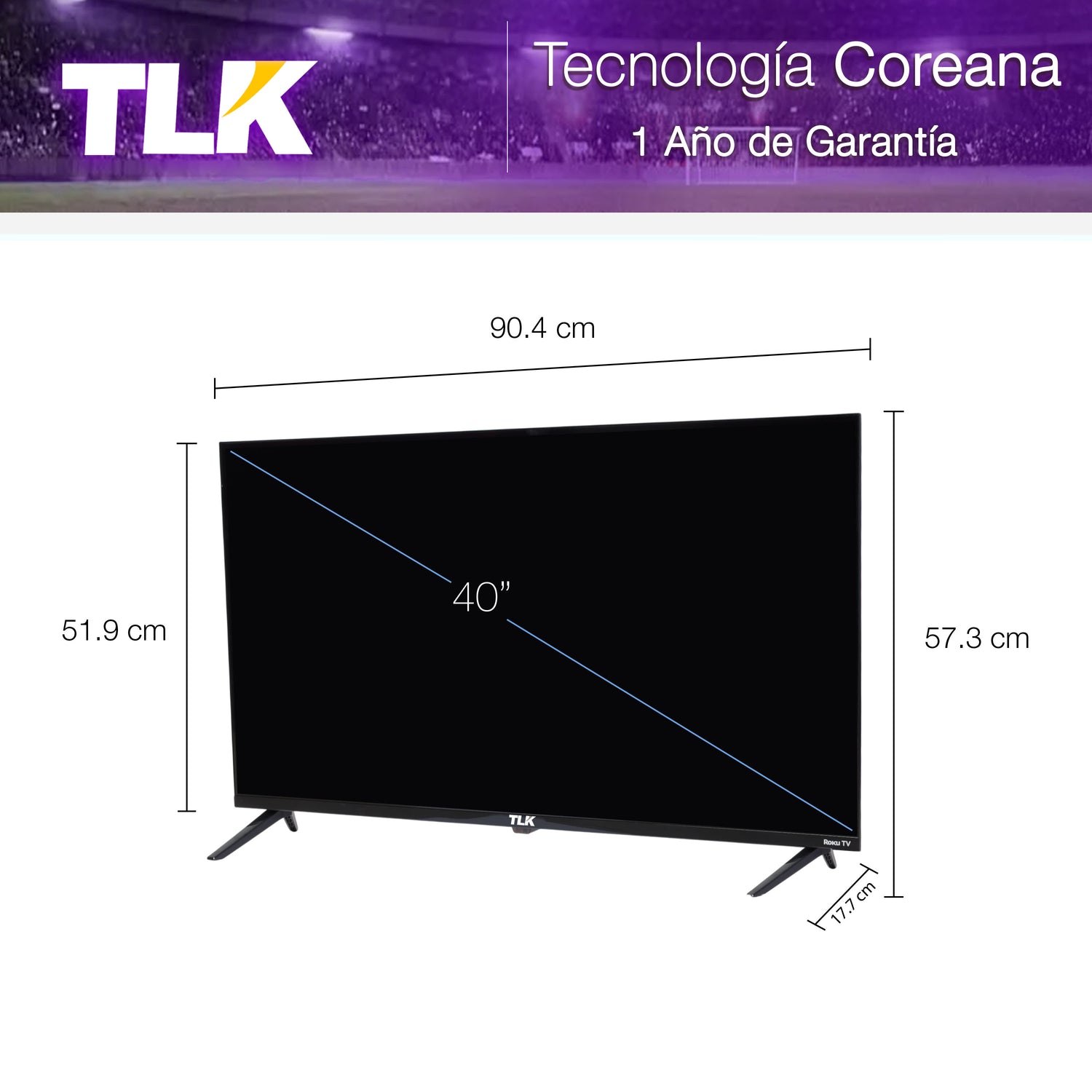 TLK Pantalla 40" Smart TV Roku | HDMI | Dolby Audio.