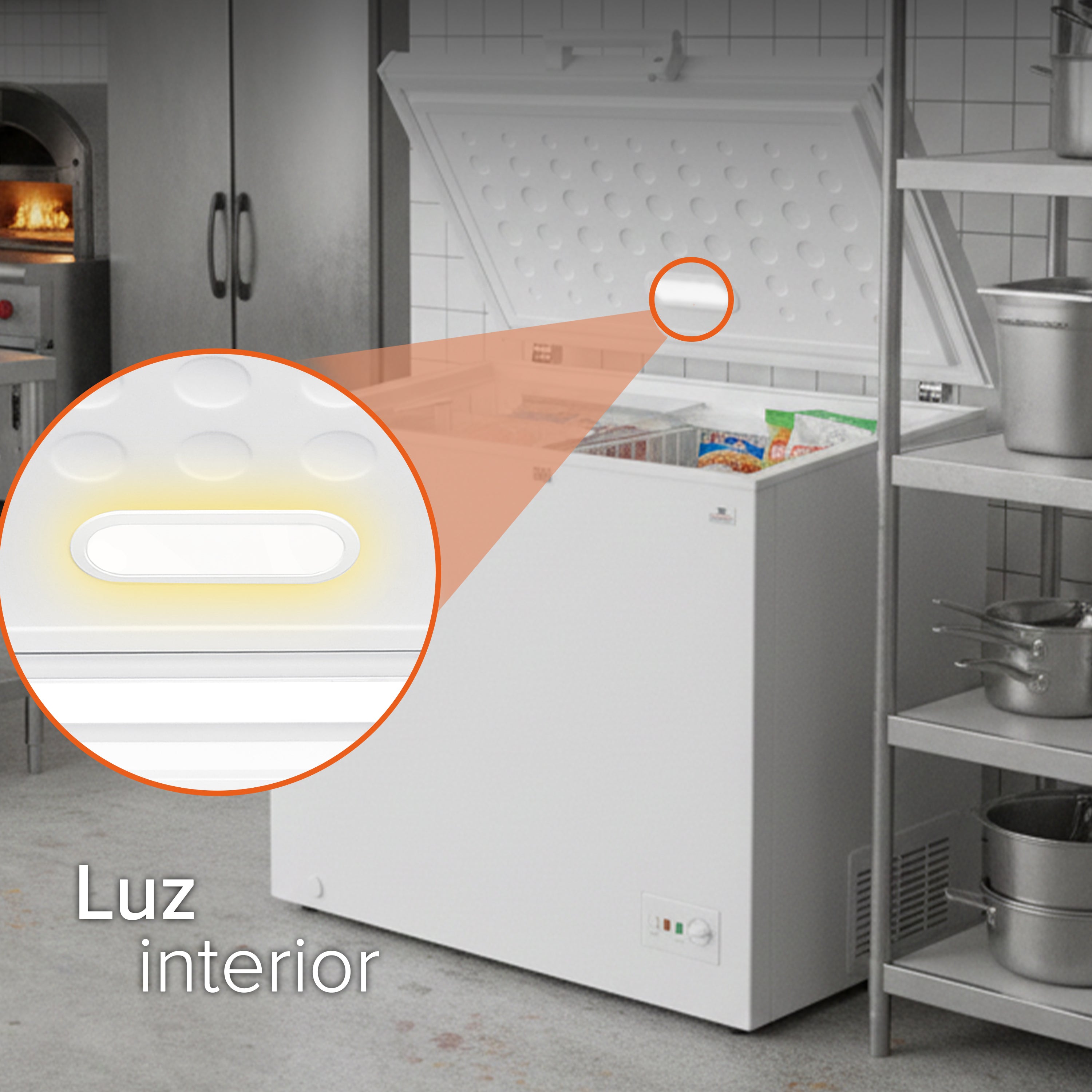 White Westinghouse Congelador 7 pies 200 L Modelo WWCCF071200LHWSD ruedas condensador interno control dual de temperatura canastilla interior cerradura con llave
