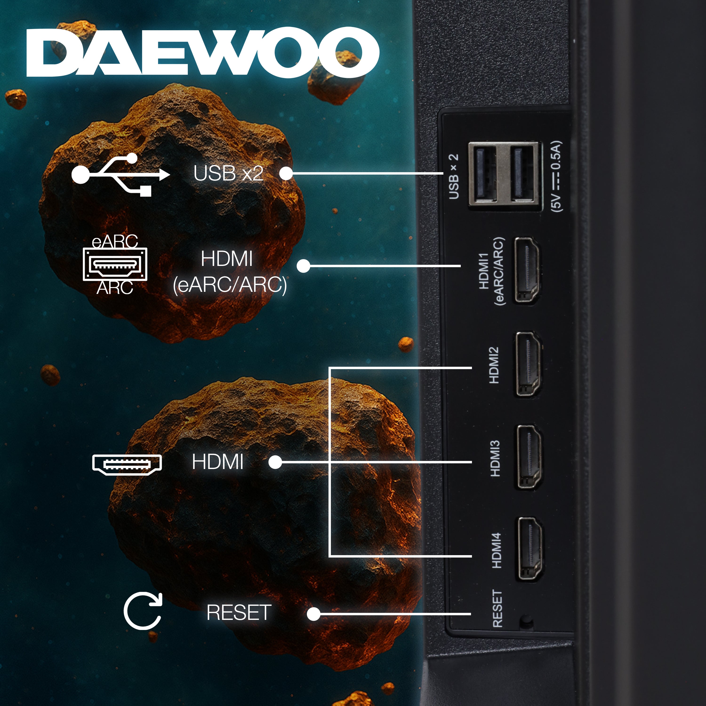 Daewoo Pantalla Smart TV 75 pulgadas 4K UHD LED Frameless Roku TV Dolby Audio WiFi 3 HDMI 2 USB AV Netflix YouTube Prime Video Modelo DAW75URF