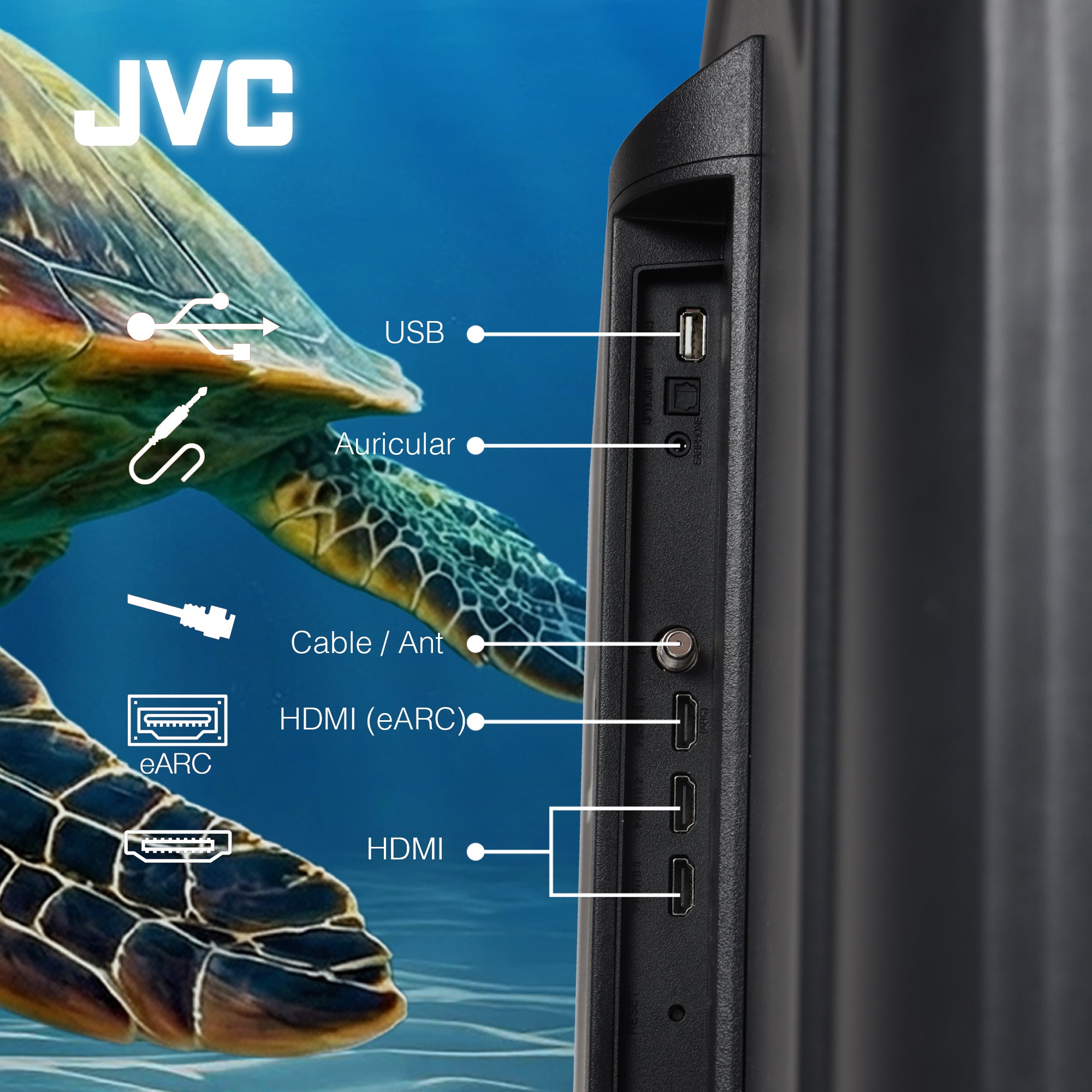 JVC Pantalla Smart TV 65 pulgadas 4K UHD LED Frameless Roku TV Dolby Audio WiFi 4 HDMI 2 USB AV Netflix YouTube Prime Video Modelo SI65URF