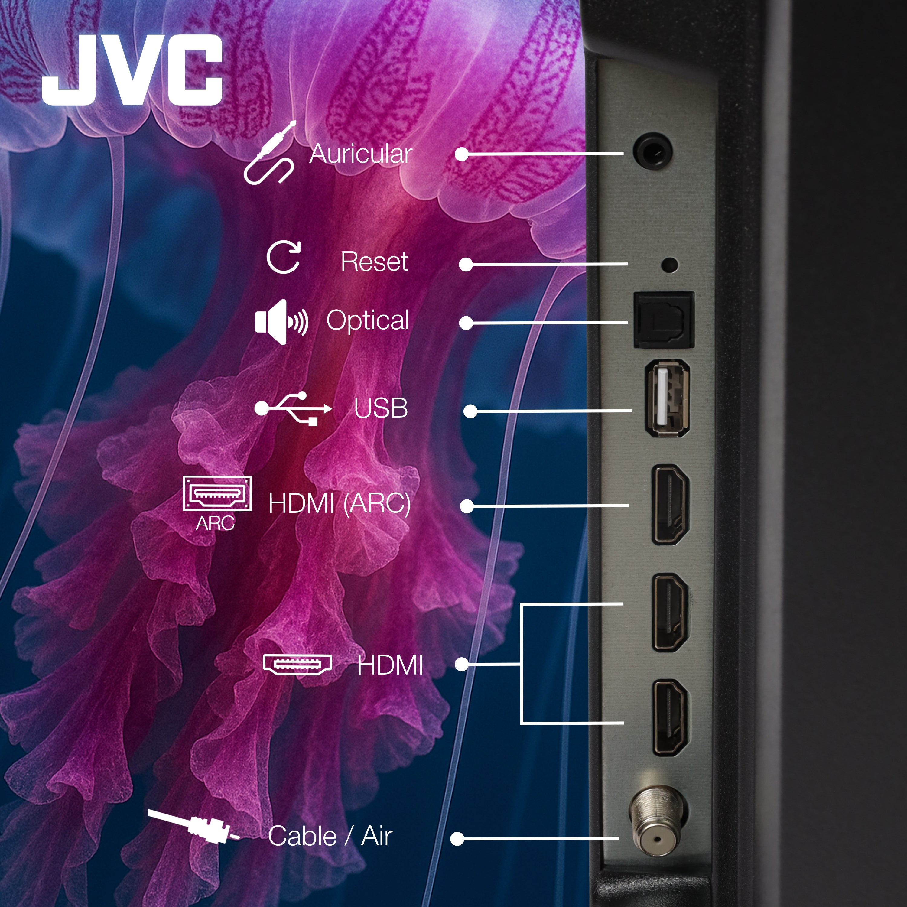 JVC Gaming Monitor 32 pulgadas Full HD LED 1920 x 1080 2 HDMI 1 DisplayPort Audio Out Earphone Out Modelo SI32G