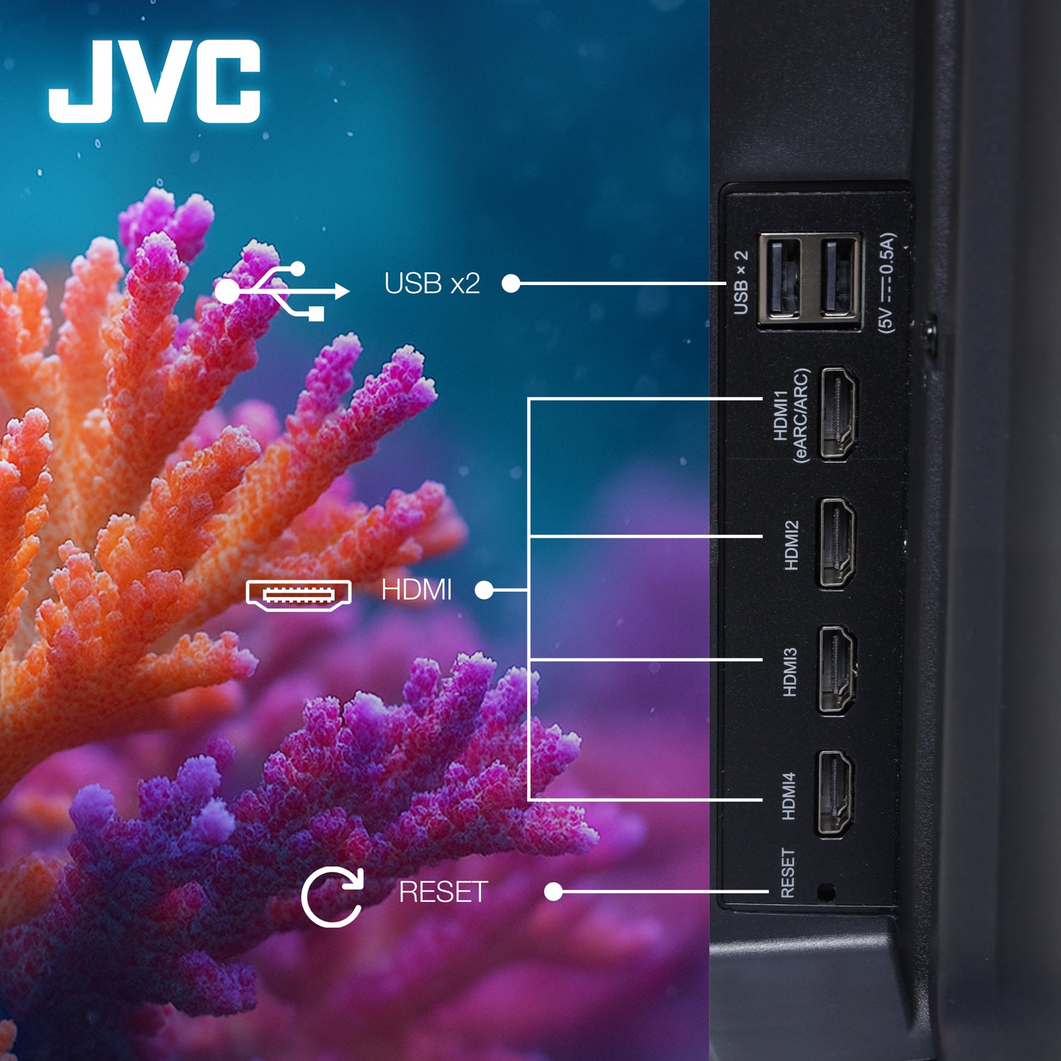JVC Pantalla Smart TV 50 pulgadas 4K UHD LED Frameless Roku TV Netflix YouTube Prime Video Modelo SI50URF