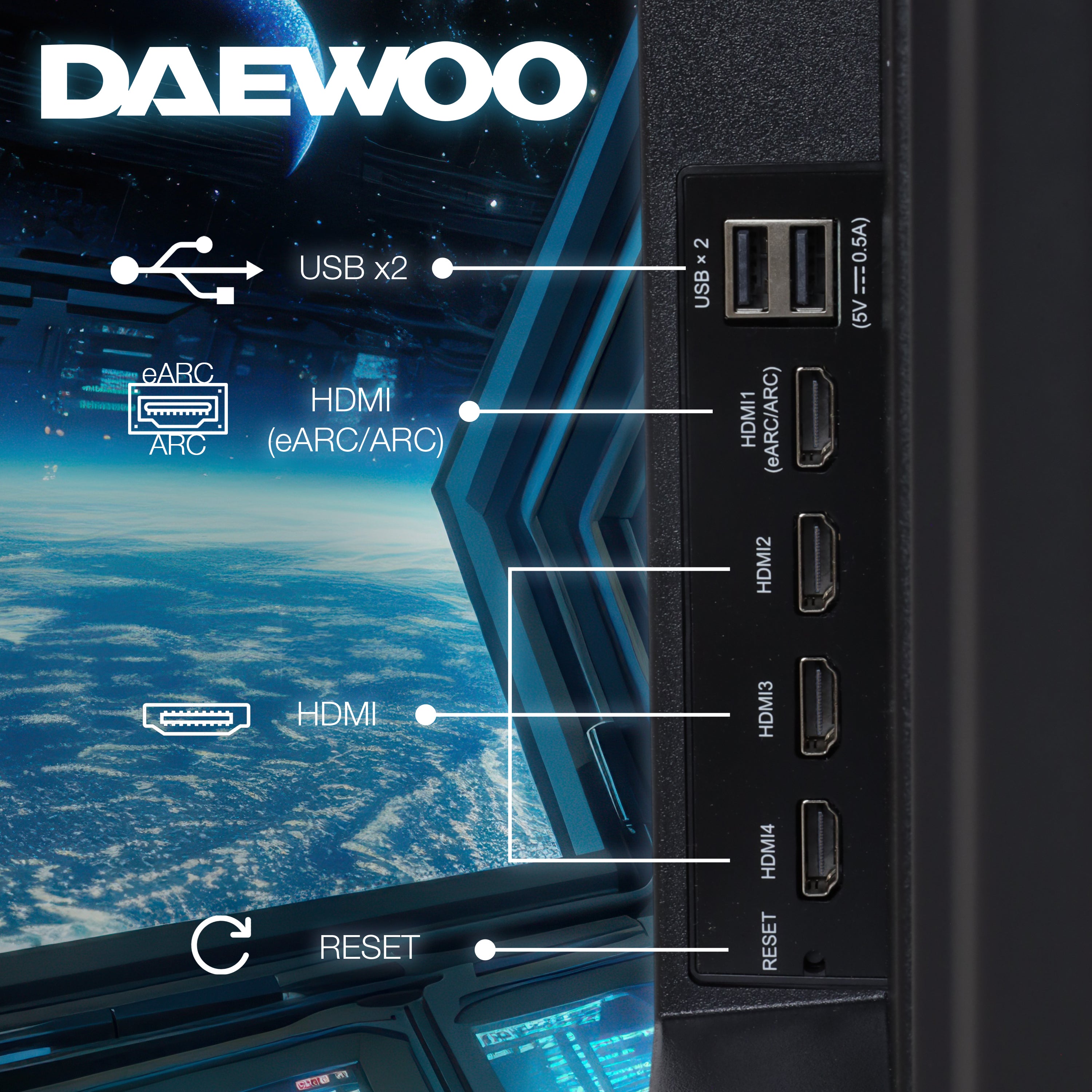 Daewoo Pantalla Smart TV 70 pulgadas 4K UHD LED Roku TV Dolby Audio WiFi 4 HDMI 2 USB AV Netflix YouTube Prime Video Modelo DAW70UR