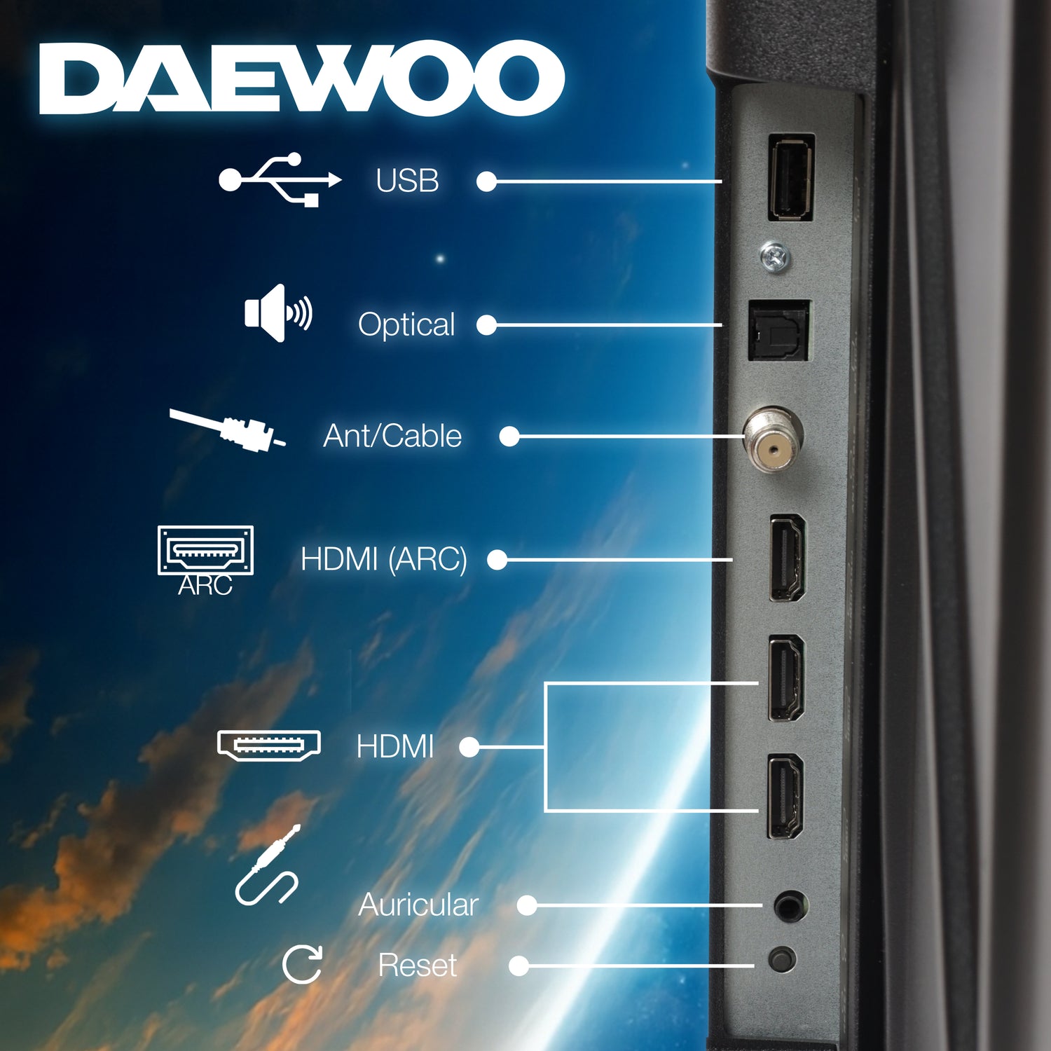 Daewoo Pantalla Televisión Smart TV 40 Pulgadas LED Full HD Roku Frameless Dolby Audio 3 HDMI 1 USB 1 AV DAW40FR