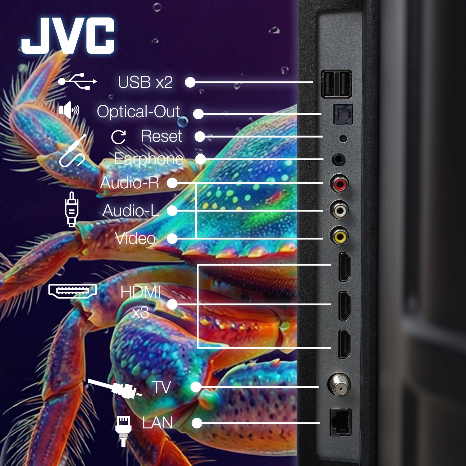 JVC Pantalla Smart TV 86 pulgadas 4K UHD LED Frameless Roku TV WiFi 4 HDMI 2 USB AV Netflix YouTube Prime Video Modelo SI86URF