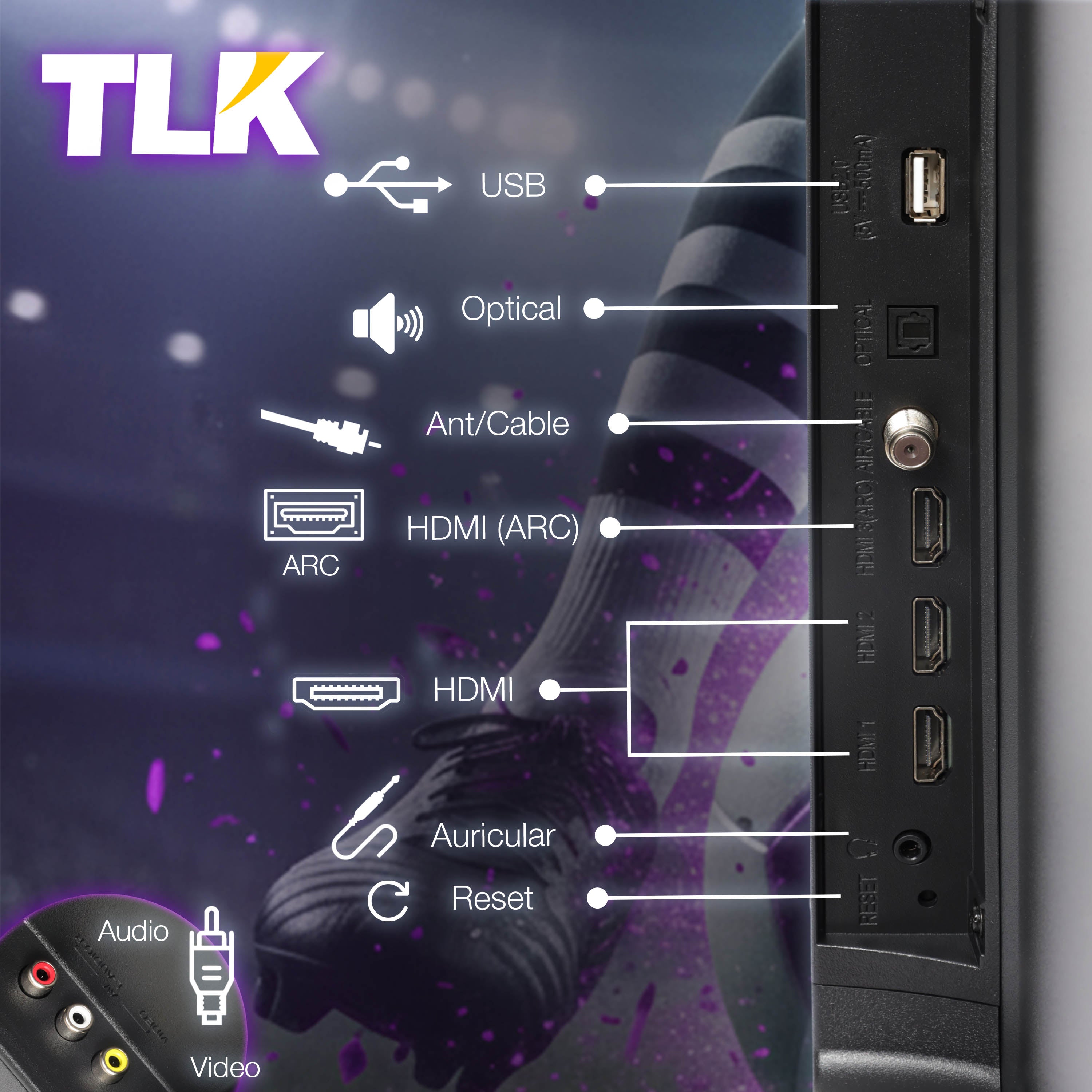 TLK Pantalla 32" Smart TV Roku | HDMI | Dolby Audio.