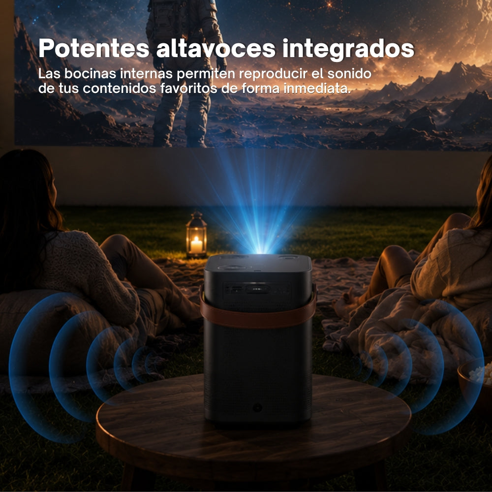 Proyector Portátil Daewoo CinemaFX PHB-709 con Roku Streaming Stick 4K Incluido HD 720p 230 ANSI Lúmenes WiFi AirPlay Miracast Pantalla Hasta 170" HDMI y USB