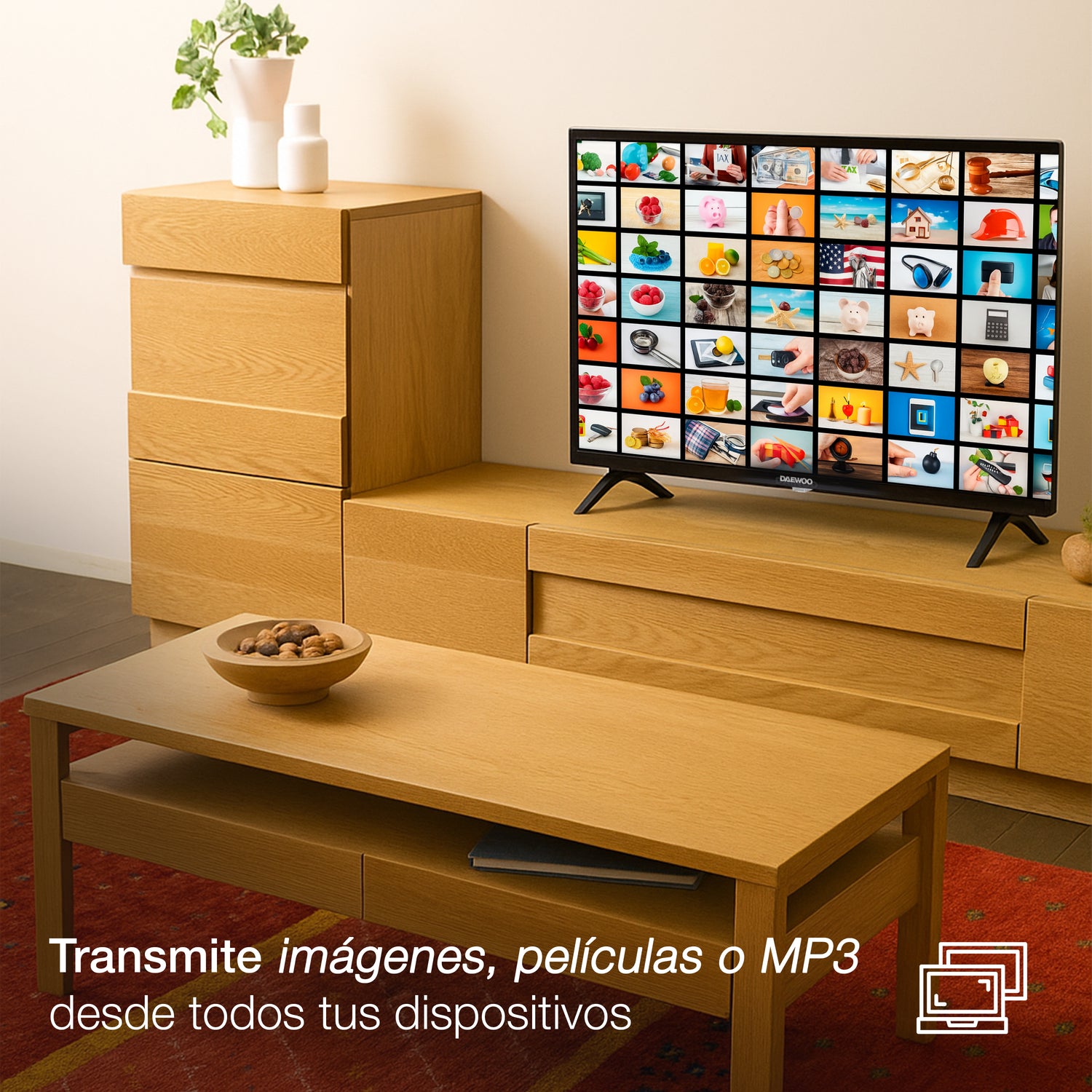 Daewoo TV 32 pulgadas  HD LED  Linux OS  Dolby Audio  WiFi  3 HDMI 2 USB AV Modelo DAW32H