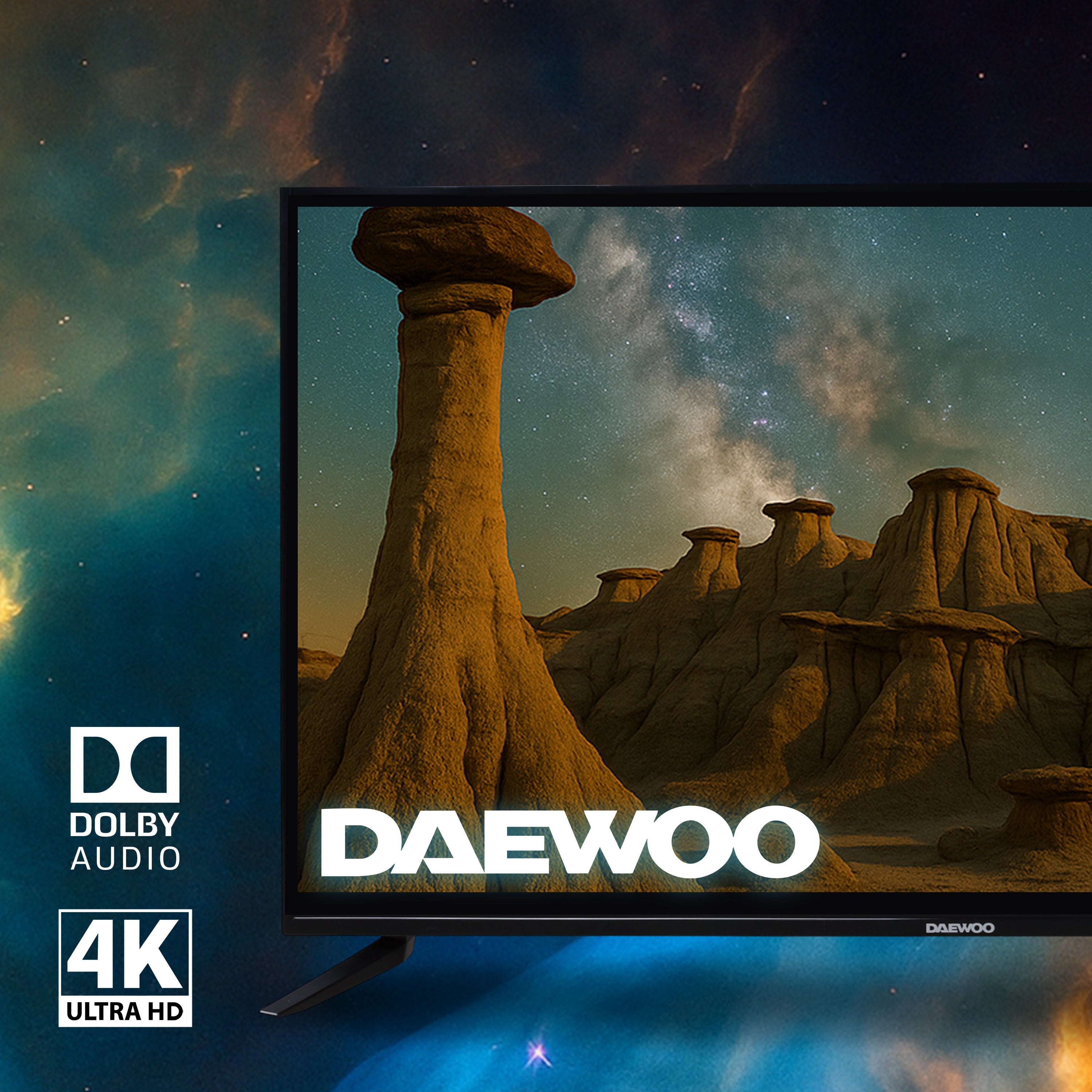 Daewoo Pantalla Smart TV 50 pulgadas 4K UHD LED Roku TV Dolby Audio WiFi 4 HDMI 2 USB AV Netflix YouTube Prime Video Modelo DAW50UR