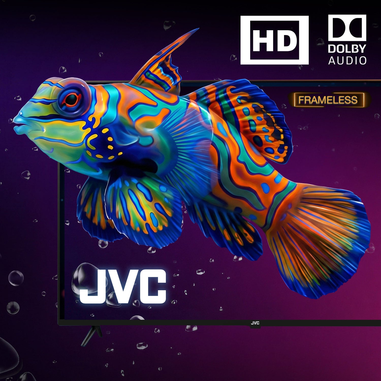 JVC Pantalla Smart TV 32 pulgadas HD LED Frameless Roku TV Netflix YouTube Prime Video Modelo SI32RF