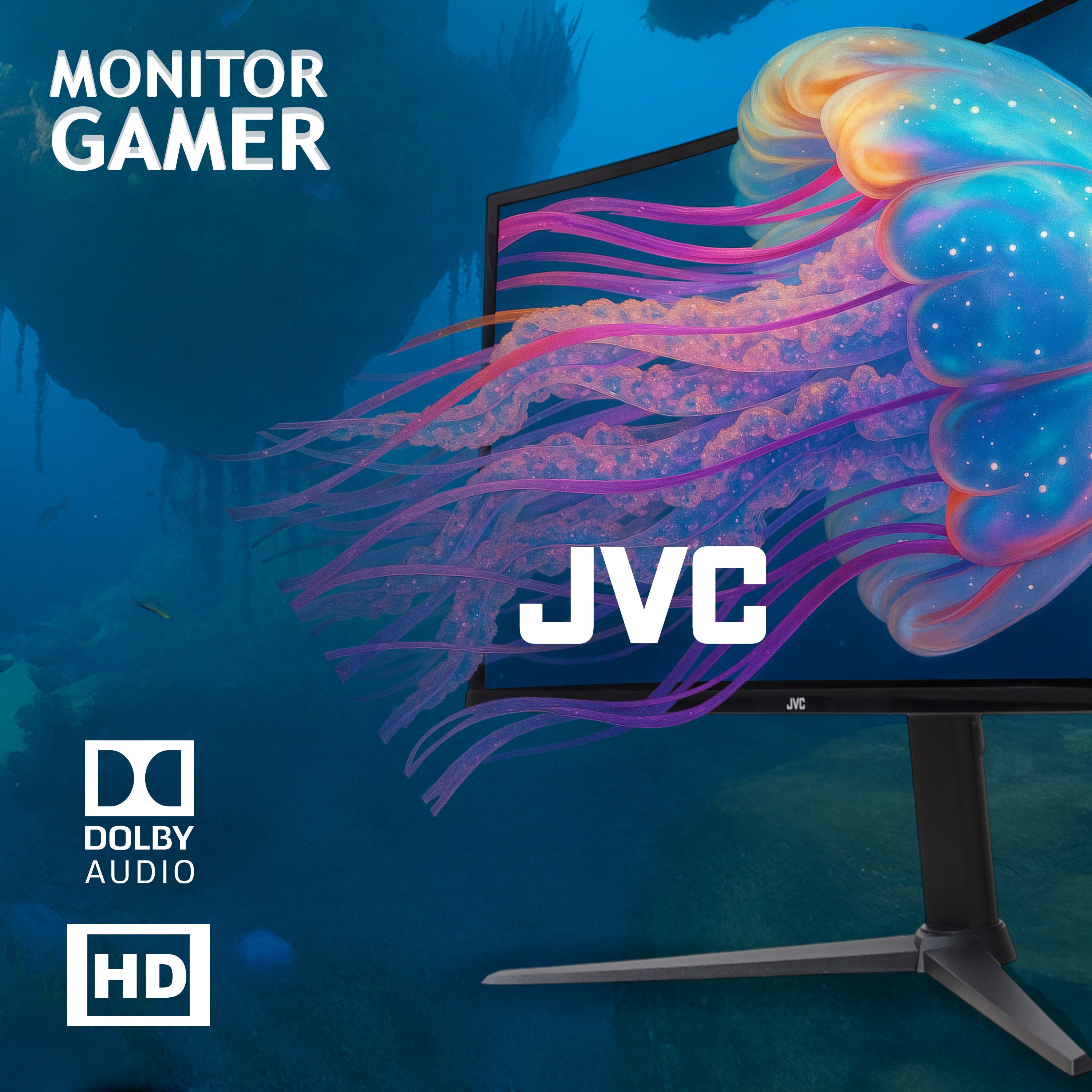 JVC Gaming Monitor 32 pulgadas Full HD LED 1920 x 1080 2 HDMI 1 DisplayPort Audio Out Earphone Out Modelo SI32G