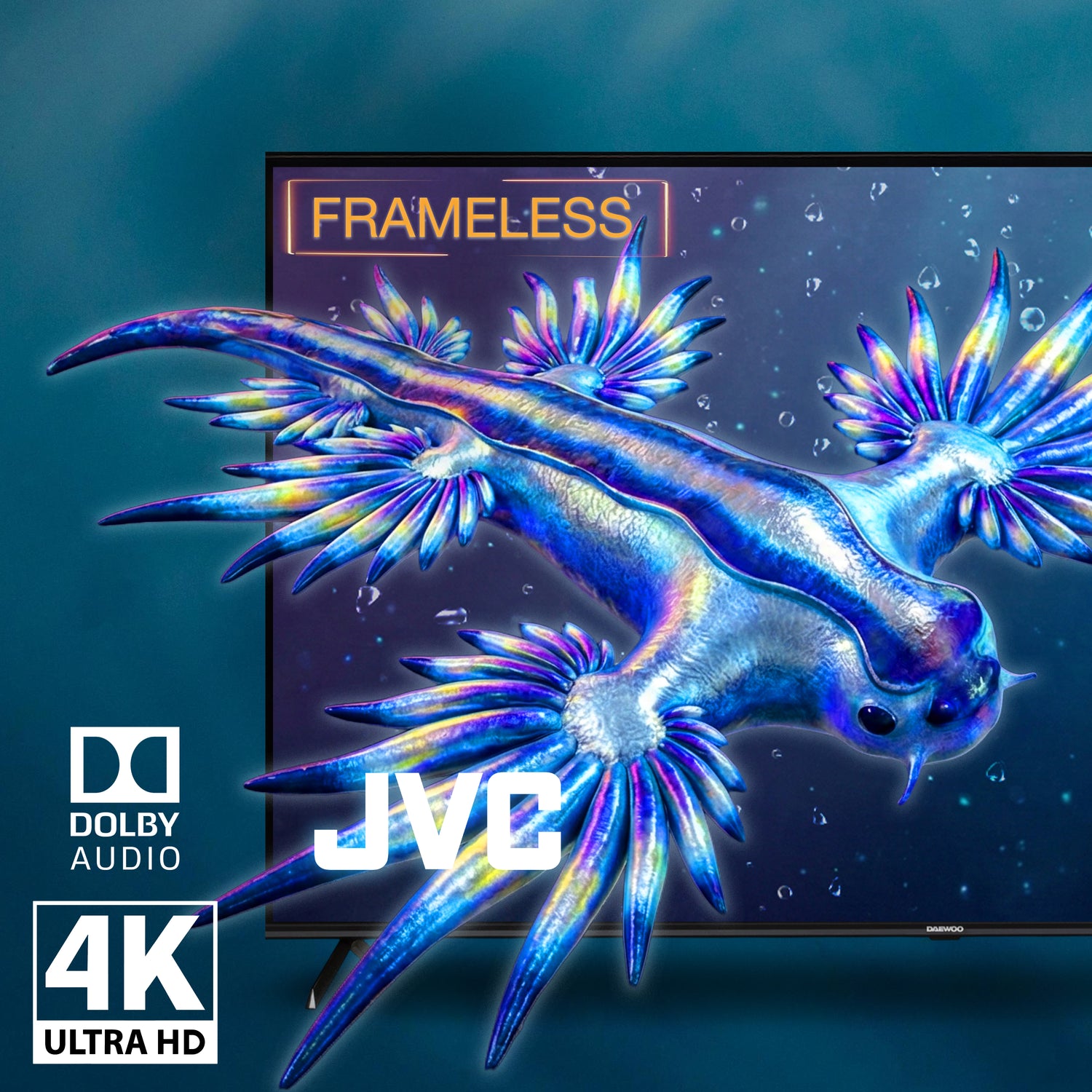JVC Smart TV 75 pulgadas 4K UHD LED Frameless Roku TV Dolby Audio WiFi Netflix YouTube Prime Video Modelo SI75URF