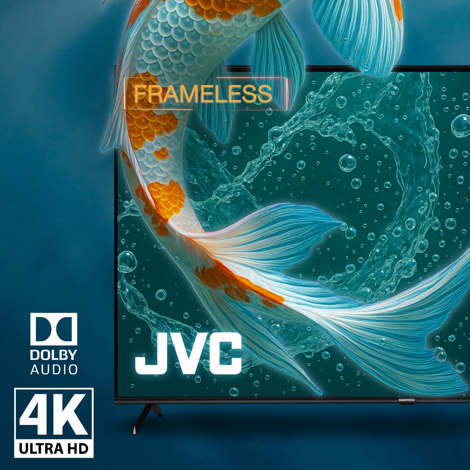 JVC Pantalla Smart TV 70 pulgadas 4K UHD LED Frameless Roku TV Dolby Audio WiFi 4 HDMI 2 USB AV Netflix YouTube Prime Video Modelo SI70URF