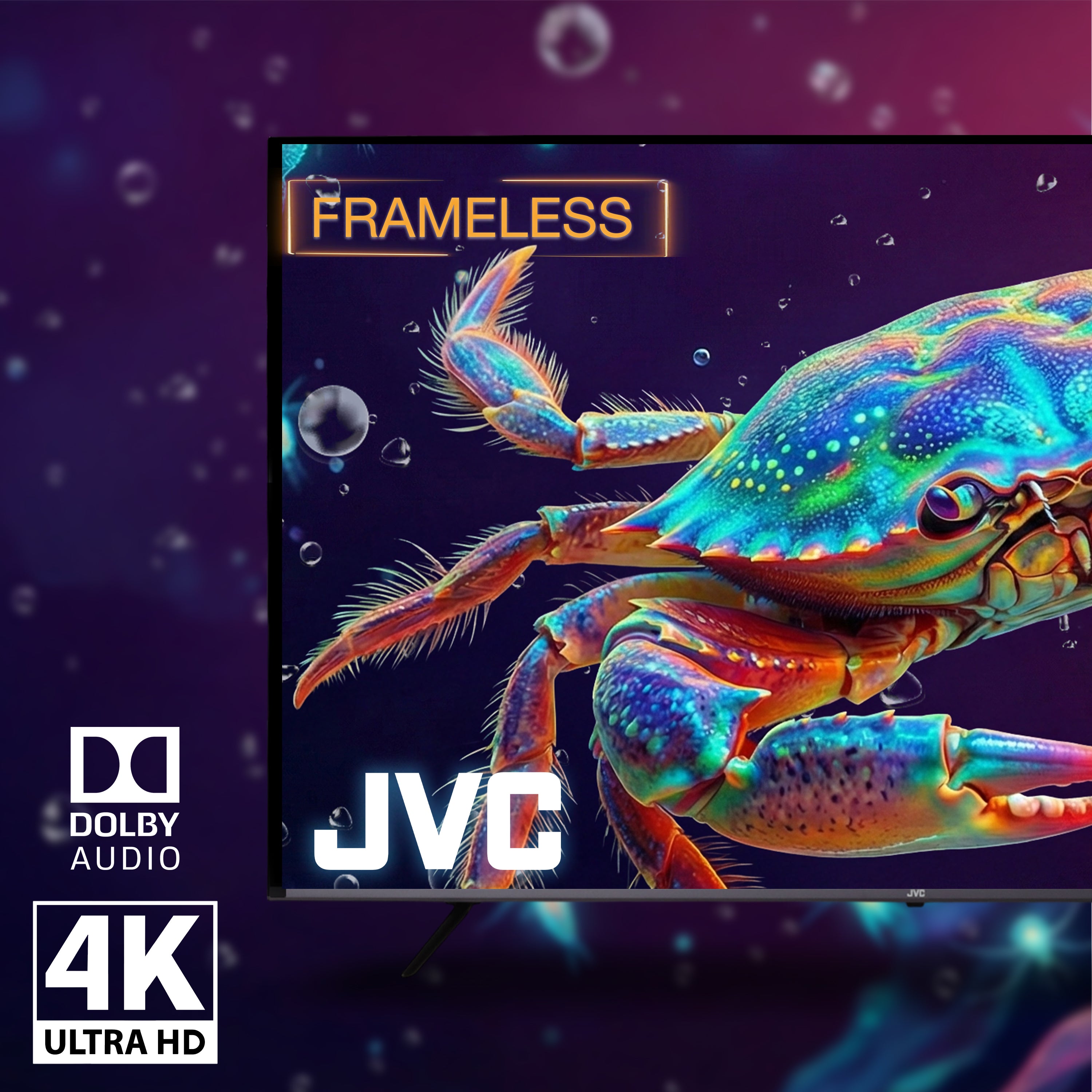 JVC Pantalla Smart TV 86 pulgadas 4K UHD LED Frameless Roku TV WiFi 4 HDMI 2 USB AV Netflix YouTube Prime Video Modelo SI86URF