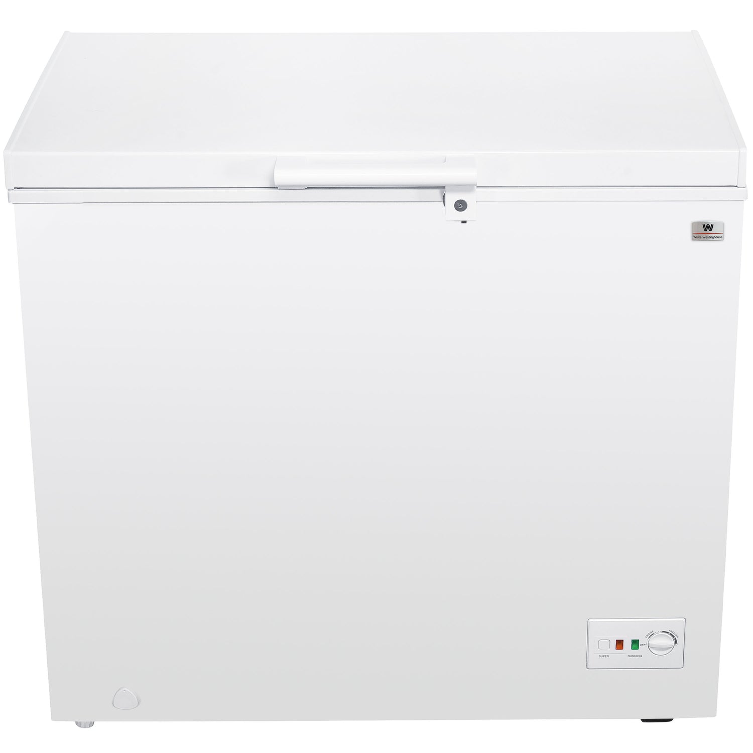 White Westinghouse Congelador 7 pies 200 L Modelo WWCCF071200LHWSD ruedas condensador interno control dual de temperatura canastilla interior cerradura con llave