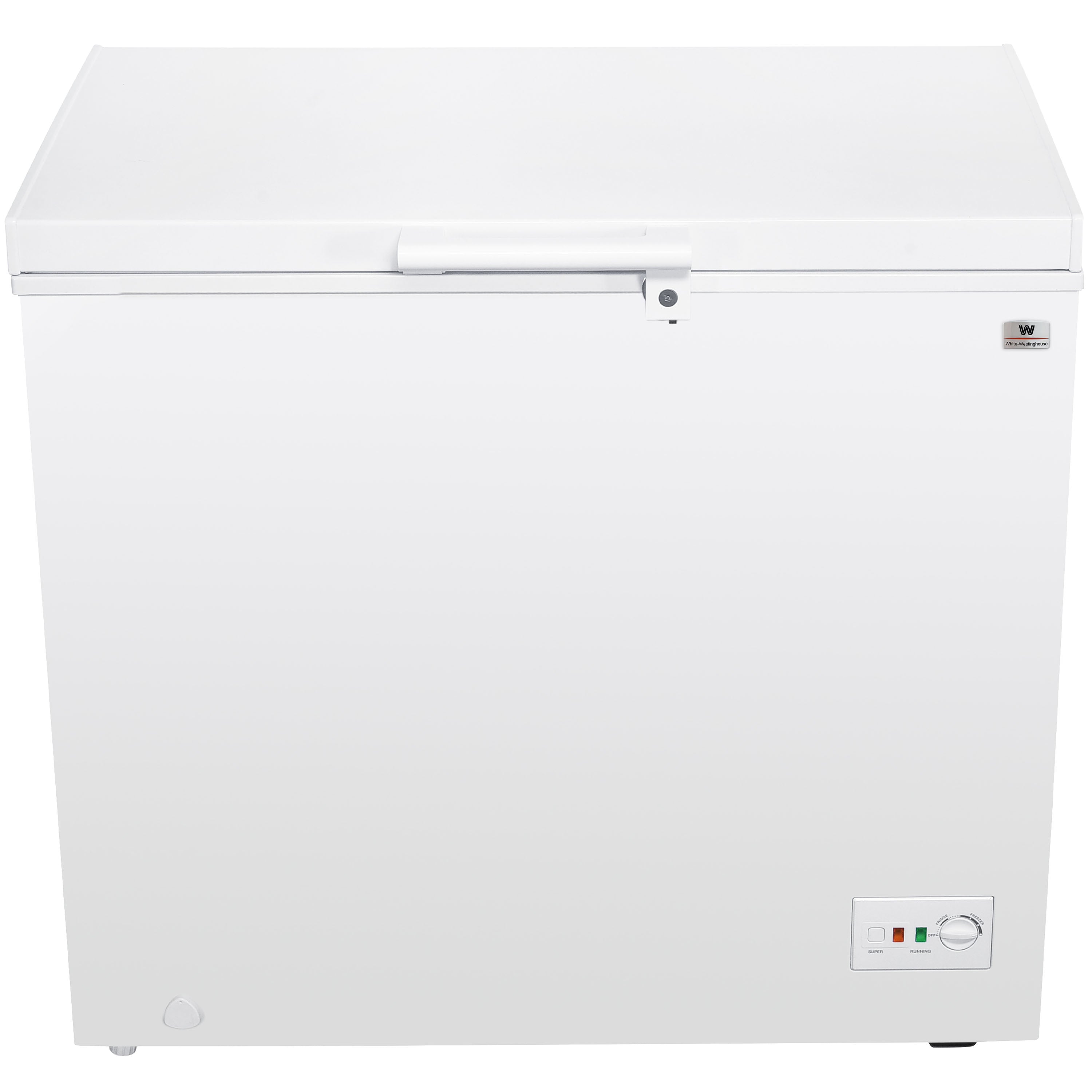 White Westinghouse Congelador 7 pies 200 L Modelo WWCCF071200LHWSD ruedas condensador interno control dual de temperatura canastilla interior cerradura con llave