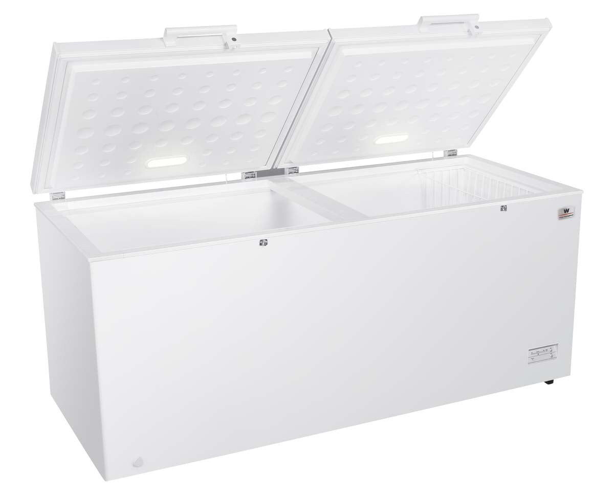 White-Westinghouse  Congelador Horizontal 25 Pies 708 Litros  Control Dual de Temperatura  Luz Interior  Cerradura con Llave  Alta Capacidad  Modelo WWCCF25708LHWDD