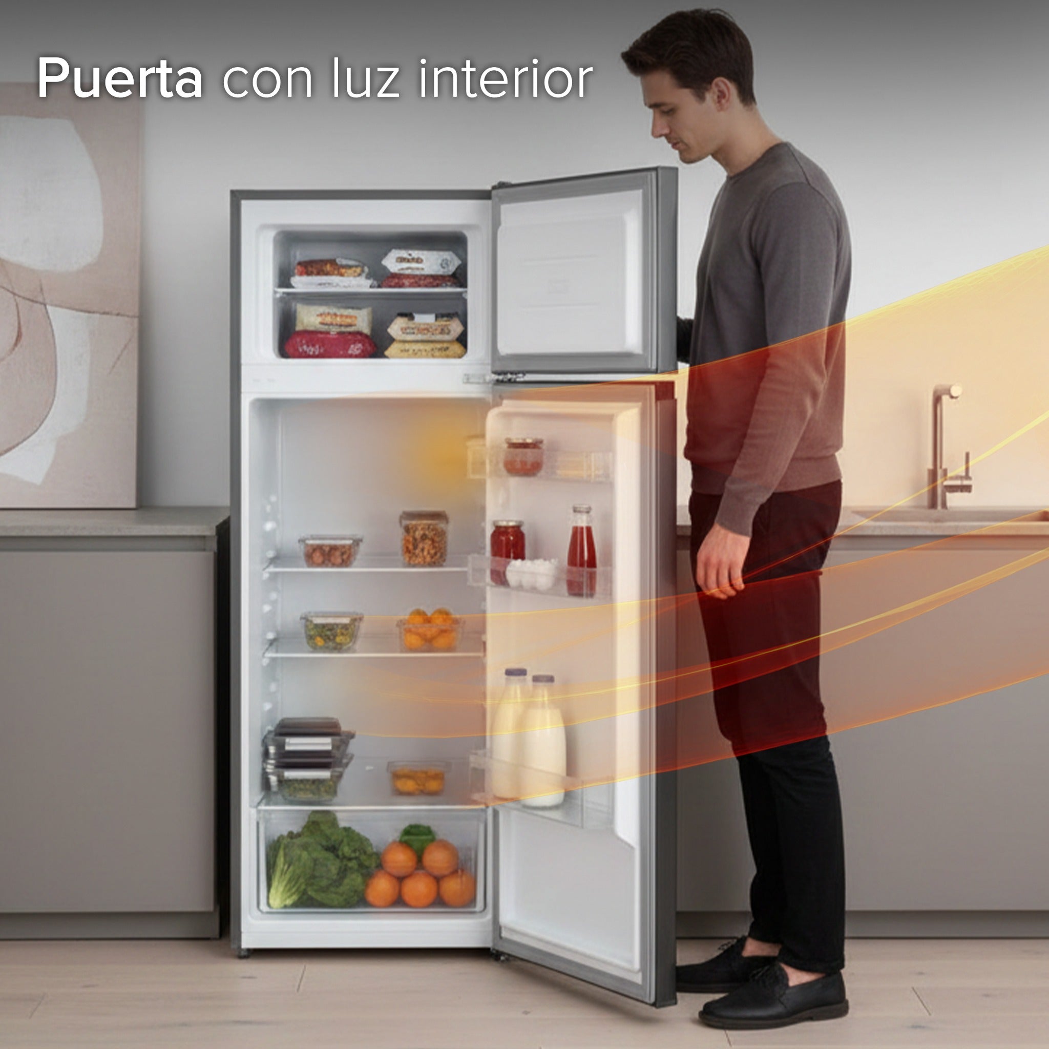 White Westinghouse Refrigerador 7.3 pies Top Mount 206 L 2 puertas control mecánico Defrost Energy Star condensador interno