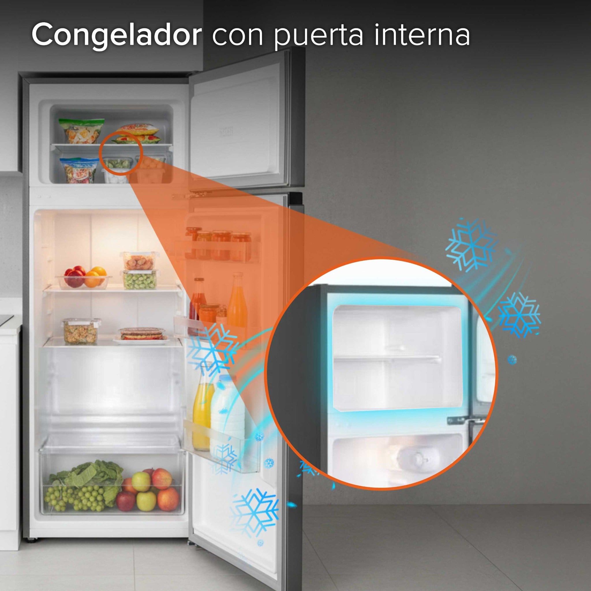 White Westinghouse Refrigerador 7.3 pies Top Mount 206 L 2 puertas control mecánico Defrost Energy Star condensador interno