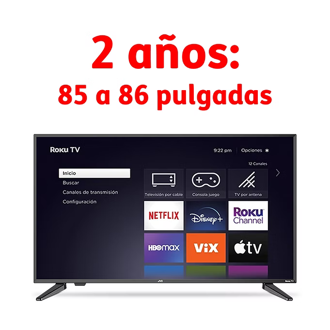 Garantía 2 años - 85 a 86 pulgadas
