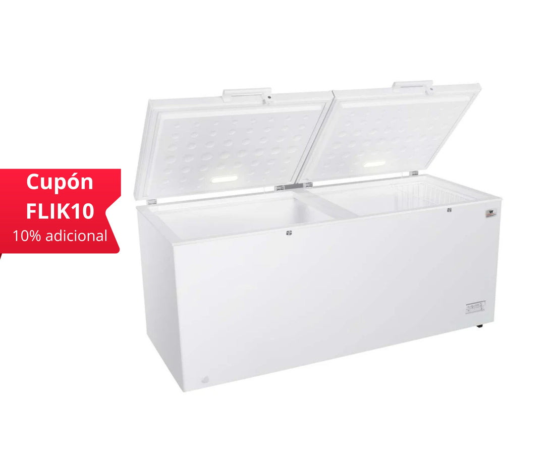 White-Westinghouse  Congelador Horizontal 25 Pies 708 Litros  Control Dual de Temperatura  Luz Interior  Cerradura con Llave  Alta Capacidad  Modelo WWCCF25708LHWDD